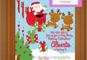 Santa Birthday Party Invitations Santa Claus Birthday Invitation Christmas Party by