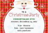 Santa Birthday Party Invitations Santa Claus Christmas Party Invitation