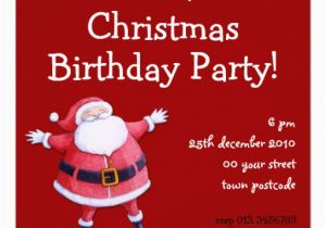 Santa Birthday Party Invitations Santa Claus Red Christmas Birthday Invitation 5 25 Quot Square