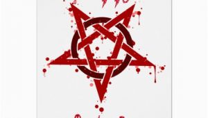 Satanic Birthday Cards Red Satanic Spotted Pentagram Birthday Card Zazzle Com