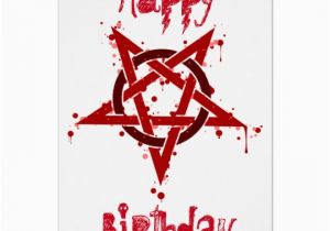 Satanic Birthday Cards Red Satanic Spotted Pentagram Birthday Card Zazzle Com
