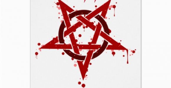 Satanic Birthday Cards Red Satanic Spotted Pentagram Birthday Card Zazzle Com