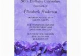 Save the Date 80th Birthday Invitations Purple Hydrangeas 80th Birthday Party Invitations 80