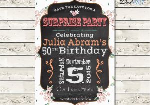Save the Date Birthday Invite Birthday Party Save the Date Invitation Card by Delartdesigns