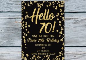 Save the Date Birthday Invite Hello 70 Save the Date Men 70th Birthday Invitation 70 Years