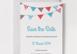 Save the Date Birthday Invite Printable Save the Date Template Bunting 1a O Jpg 1426672481