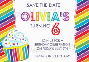 Save the Date Birthday Invite Rainbow Party Invitation Birthday Save the Date Diy Printable