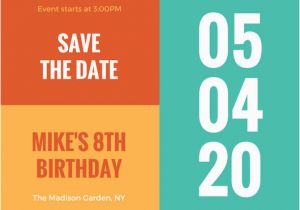 Save the Date Birthday Invite Save the Date Invitation Templates Canva