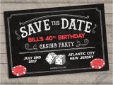 Save the Date Cards for Birthday Casino Birthday Party Save the Date Cards Casino Birthday