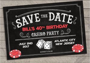 Save the Date Cards for Birthday Casino Birthday Party Save the Date Cards Casino Birthday