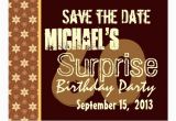 Save the Date Cards for Surprise Birthday Party 60th Surprise Birthday Save the Date Gold Postcard Zazzle