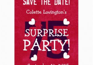 Save the Date Cards for Surprise Birthday Party Save the Date 75th Surprise Birthday S75b Red Postcard