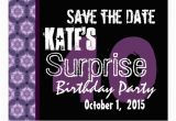 Save the Date Cards for Surprise Birthday Party Save the Date Surprise Party Postcards Postcard Template