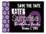 Save the Date Cards for Surprise Birthday Party Save the Date Surprise Party Postcards Postcard Template