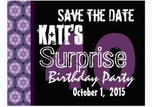 Save the Date Cards for Surprise Birthday Party Save the Date Surprise Party Postcards Postcard Template