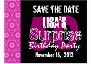 Save the Date Cards for Surprise Birthday Party Save the Date Surprise Party Postcards Postcard Template