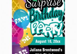 Save the Date Cards for Surprise Birthday Party Surprise Birthday Party Save the Date Postcard