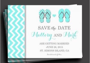 Save the Date Invitation Wording for Birthday Party Flip Flop Invitation Printable or Printed with Free