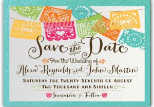 Save the Date Invitation Wording for Birthday Party Mexican Fiesta Paper Flags Save the Date Invitations Di