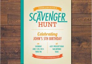 Scavenger Hunt Birthday Invitations Items Similar to Scavenger Hunt Invitation Custom
