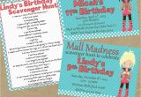 Scavenger Hunt Birthday Invitations Mall Scavenger Hunt Birthday Party Invitation Invite