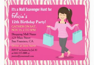 Scavenger Hunt Birthday Invitations Mall Scavenger Hunt Birthday Party Zebra Print