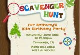 Scavenger Hunt Birthday Invitations Scavenger Hunt Printable Birthday Party by Candlesandfavors