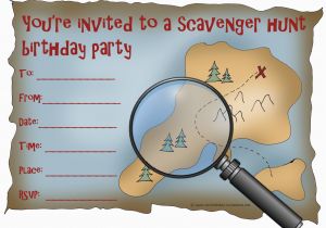 Scavenger Hunt Birthday Party Invitations Kids Birthday Party Invitations Free Printable