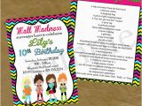 Scavenger Hunt Birthday Party Invitations Mall Scavenger Hunt Birthday Party Invitation Invite Rainbow