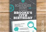 Scavenger Hunt Birthday Party Invitations Scavenger Hunt Birthday Party Invite Scavenger Invitation