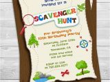 Scavenger Hunt Birthday Party Invitations Scavenger Hunt Printable Birthday Party Invitations