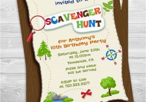 Scavenger Hunt Birthday Party Invitations Scavenger Hunt Printable Birthday Party Invitations