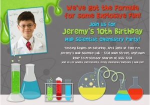 Science themed Birthday Party Invitations Free Printable Mad Science Birthday Party Invitations