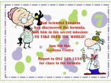 Science themed Birthday Party Invitations Mad Science Birthday Party Invitations Oxsvitation Com