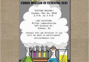 Science themed Birthday Party Invitations Printable Science themed Birthday Party Invitation