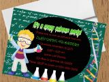 Science themed Birthday Party Invitations Science theme Birthday Party Invitations Boy Crafty