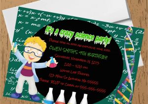 Science themed Birthday Party Invitations Science theme Birthday Party Invitations Boy Crafty