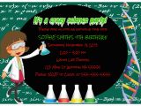 Science themed Birthday Party Invitations Science theme Birthday Party Invitations Girl Crafty