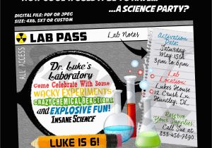 Science themed Birthday Party Invitations Science themed Birthday Invitation Mad Scientist Party