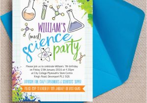 Science themed Birthday Party Invitations Science themed Kids Birthday Party Invites Inspiration