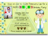 Scientist Birthday Card Free Printable Mad Science Birthday Party Invitations