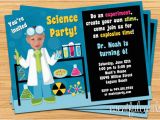 Scientist Birthday Card Mad Science Birthday Party Invitations Oxsvitation Com