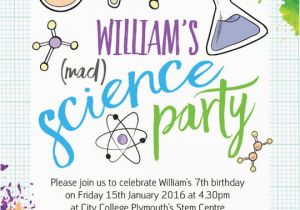 Scientist Birthday Card Mad Science Party Invitation From 0 80 Each
