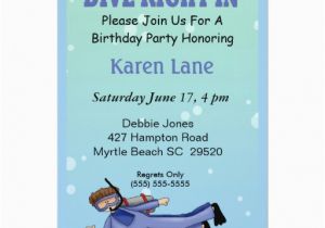 Scuba Diving Birthday Cards Scuba Diver Kids Birthday Invitation Zazzle