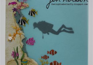 Scuba Diving Birthday Cards the Tiny Blue butterfly Scuba Diver
