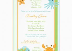 Sea Life Birthday Party Invitations 5×7 Ocean Sea Life Octopus Birthday Invitation 5 Quot X 7