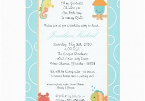 Sea Life Birthday Party Invitations 5×7 Sea Life Ocean Fish Birthday Party Invitation Zazzle