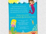 Sea Life Birthday Party Invitations Items Similar to Mermaid Birthday Party Invitation