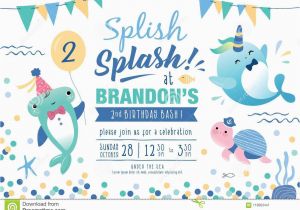 Sea Life Birthday Party Invitations Kids Under the Sea Birthday Party Invitation Card Stock