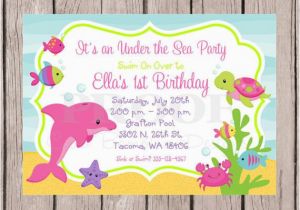 Sea Life Birthday Party Invitations Printable Under the Sea Birthday Party Invitation Girls
